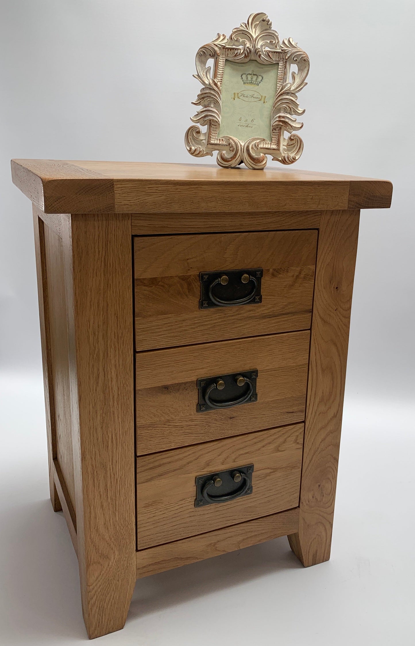 Rustic 3 Drawer Bedside