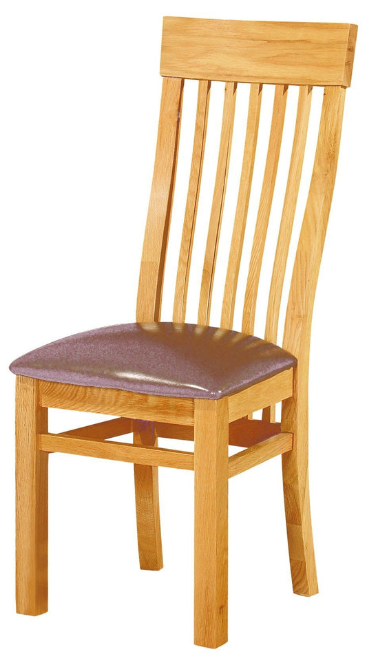 Chaise de salle à manger rustique à dossier à lattes