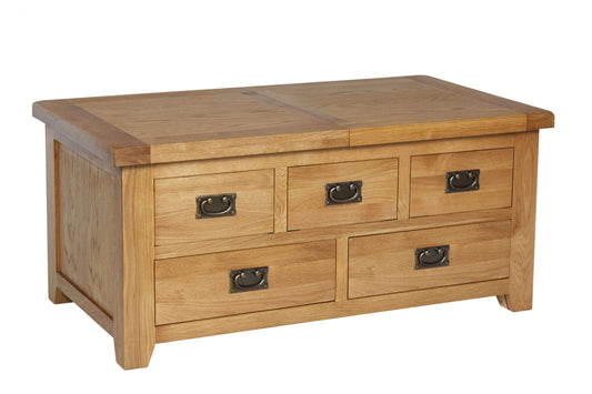 Grande table basse de rangement rustique