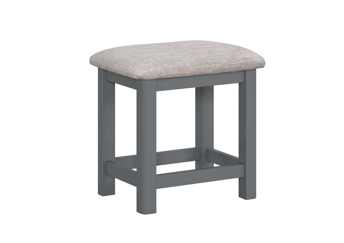 Camden Slate Dressing Table Stool with Fabric Seat