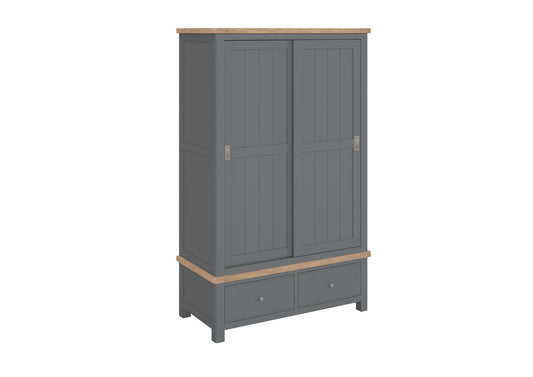 Camden Slate Double Wardrobe with Drawers