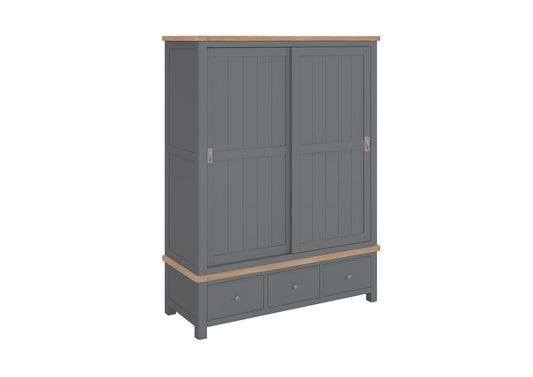Camden Slate Large Wardrobe with Drawers