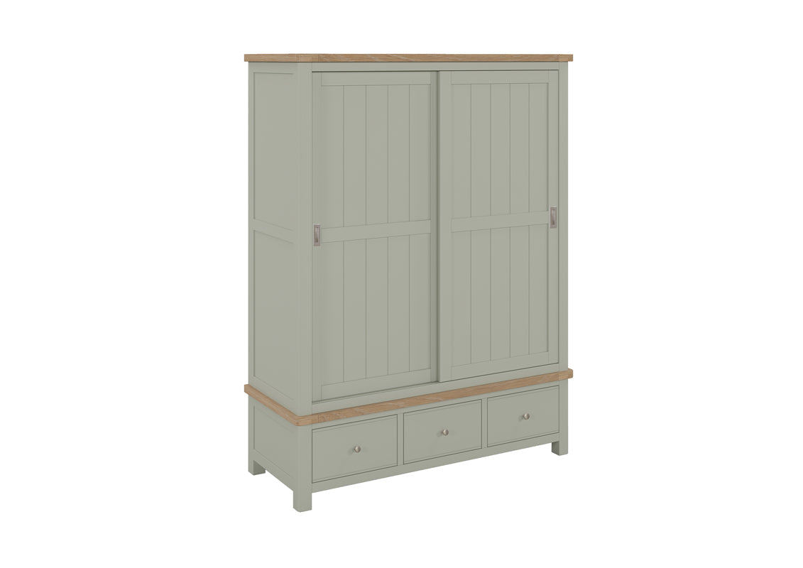 Camden Sage Large Wardrobe with Drawers