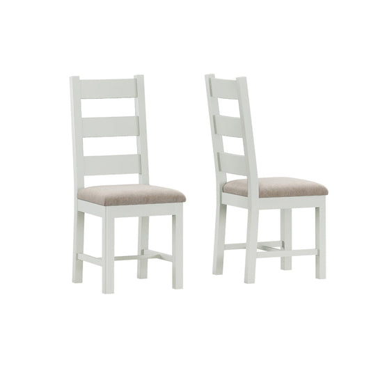 Camden Off White Ladderback Chair with Fabric Seat