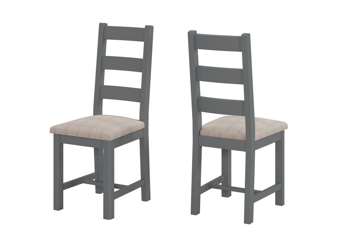 Camden Slate Ladderback Chairs with Fabric Seat