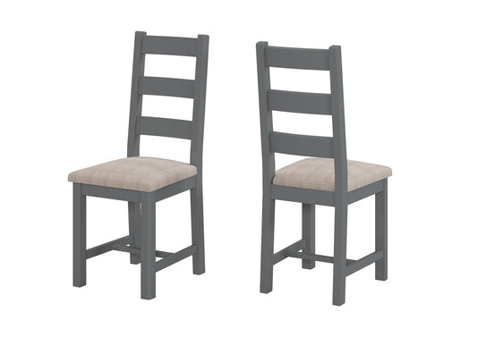 Camden Slate Ladderback Chairs with Fabric Seat