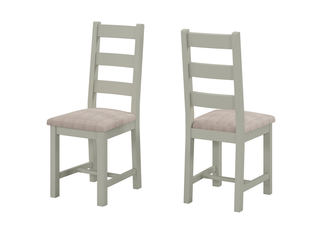 Camden Sage Ladderback Dining Chair with Fabric Seat