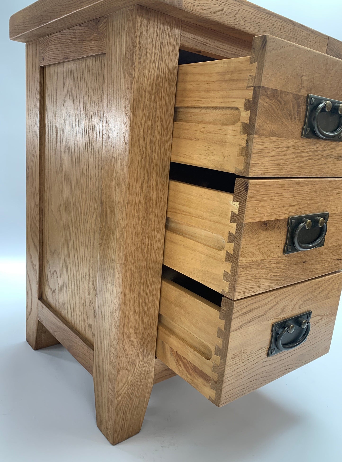 Rustic 3 Drawer Bedside