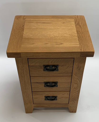 Rustic 3 Drawer Bedside